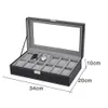 6 10 12 Slots Watch Box Boîte Anneaux Collier Collier Conservateur Organisateur de stockage Bijoux Affichage Pu Leather Cercet saat Trendcy CX3975217