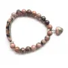 SN0862 8 milímetros Natural Rhodonite Pulseira Pingente por Mulheres New Arrival Projeto de pedra Gem Yoga Balance moda jóias pulseira