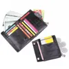 Luxe heren lederen portemonnee met rits en haspen vintage geld clip krediet simkaarthouder munt portemonnees pouch bruiloft geschenken voor de mens