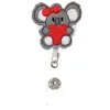 Nouvelle Arrivée Porte-clés Interchangeable Mignon Saint Valentin Badge Bobine Avec Infirmière ID Carte Nom Tag Rétractable Titulaire Alligator Clip