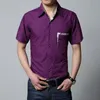 Koszule męskie duże koszulę Koszulę męską Summer 2021 Slim Style krótkie rękawowe kieszeń