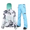 Giacche da sci Tuta da neve da donna colorata Abbigliamento da sci impermeabile antivento Set da snowboard e pantaloni da donna