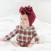 INS 18 Kleuren Nieuwe Mode Geplooide Bloem Baby Cap Elastisch Katoen Effen Kleuren haaraccessoires Beanie Cap Multi kleur Baby Tulband Hoeden