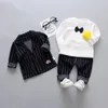 Spring Baby Boys Clothes sets de style gentleman Stripe Infant manteaux   t-shirt   pantalon de haute qualité