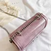 all-match crocodile pattern lock small square bag fashion trend chain shoulder messenger casual female