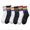 Rainbow Sokken Dames Herfst Snoep Kleuren Ins Zuid-Korea Zhongtong Tide Net Red Stripe Cotton Socks Street Socks