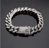 Bling Hip Hop Men Diamant Halskette aus Edelstahl Schmuck Halskette Armband Miami Cuban Link Chains Halskette Gi1941407