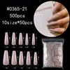 Professionele 500pc Coffin Long Ballerina / Stiletto Nail Tips Volledige Cover DIY False Nail Acryl Pers op Fake Nagels Salon Manicure