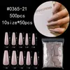 Professionell 500pc Kista Lång Ballerina / Stiletto Nail Tips Full Cover DIY False Nail Acrylic Tryck på Fake Nails Salon Manicure