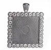 Custom Made Square Photo Pendant 25mm 30mm Bling Rhinestones Hängsmycke med glas tillbehör Personlig bild Hänge DIY födelsedagspresent