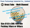 0.9x300mm 황동 튜브 튜브 멀티 채널 (50pcs 또는 100pcs), 황동 EDM 튜빙 Dia. = 0.9mm 길이 = 300mm, 황동 전극 튜브 - 멀티 홈 드릴링