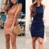 Casual Dresses Sommar Sundress Kvinnor Ärmlös Sexig Klänning Dam Mini Bodycon Vestido Party Robe Femme 2021