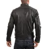 男性の本物の革のジャケットの男性スリムフィットウォームコートモーターサイクルラムスキンスタンディングカラー本革のコート6716474