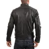 Hommes vestes en cuir réel hommes slim fit manteau moteur moto d'agne