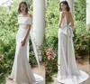 Vestidos de noiva sereia simples Spaghetti Strap vestido de noiva elegante casamento Backless Vestidos Com Big Bow vestido branco