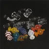 Sandblästring Quartz Banger Sundries Beveled Edge Quartzbanger + Glas Carb Cap med 10mm 14mm 18mm Manlig Kvinna Tjock Bangers Domesess Nail For Dab Rig