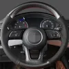 DIY Black Artificial Leather Comfortable Non-slip Hand-stitched Car Steering Wheel Cover for Audi A6L Q5 A4L A3 A8L A1 A5 Q3 A7