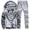 Winter Tracksuit Men Thick Fleece Zipper Tracksuits Mens Casual Hoodies+Pants Track Suit Male 2 Piece Sportswear Man Clothing