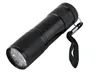 9LED GADGET FLASHLIGHT Aluminium UV Ultra Violet Purple Light 9 Torch