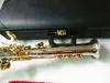 Helt ny japan saxofon ss-w037 b platt sopran saxofon musikinstrument sax mässing nickel silverpläterad med case professionell