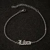 Kvinnor Anklets Kedjor 12 Konstellationer Brev Hängsmycke Ben Armband Födelsedaggåva Rostfritt Stål Fotkedja Amulet Zodiac Sign Foot Smycken