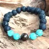 MG0931 Genuine Hubei Turquoise Energy Bracelet Lava Stone Stretch Bracelet Trendy Meditation Yoga Jewelry