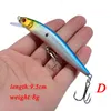 1 pezzi Laser Pesca a manovella Lure95mm8g Escere artificiali duri oscillazioni per esca finta branzing brankbait accessori pesca a mosca ciocchetto7244345