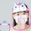 Güvenlik Şeffaf Çocuk Yüz Shield Çocuk Koruma Maskeler Karikatür Hayvan Karşıtı tükürme Sis Splash Temizle Yeniden kullanılabilir Yüz Kapak ZCGY69