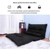 Multifunctional Soft Sofa Bed Adjustable Folding Futon Video Gaming Sofa Lounge Sofa with Two Pillows(Black) Hot sale WF015436BAA 2020