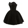 Nouveau petit noir mini court tulle robes de bal court à lacets tulle grande taille cocktail robe de soirée de retour douce 16 robes QC1507