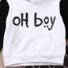 2pcs criança crianças roupa do bebê Set OH Boy Hoodies Tops Calças Casual Plaid Vestuário Meninos Outfits C0924