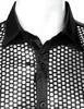 Mens Sequin Glitter Silk Satin Black Dress Shirt 2020 New Long Sleeve Button Down Disco Stage Prom Shirt Nightclub Party Costume1