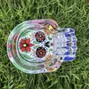 Cool Mini Colorful Thick Glass Skull Portable Ashtrays Herb Tobacco Cigarette Smoking Bracket Ashtray Case Innovative Design Ghost Head DHL