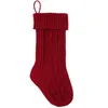 46cm Knitting Christmas Stockings Christmas Tree Decorations Solid Color Christmas Children Kids Gifts Candy Bags LX2892