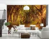جدار 3D الطلاء للجدران على النمط الأوروبي غابة مسار رومانسية مشهد الخريف الديكور الحرير جدارية للجدران