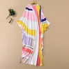 Women039s Runway Dresses Sexy V Neck Long Sleeves Printed High Street Fashion Split Loose Designer Autumn Robes2747555