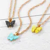 Koreanische Boho Candy Farbe Acryl Schmetterling Halskette für Frauen Mode Schlüsselbein Kette Kleine Schmetterling Anhänger Schmuck Kragen Mujer