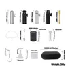 11pc/set Portable Tobacco Bag Sets Cigarette storage kits Metal bullet snuff bottles Filter Cup Glass fume tank Smoking set GGA3746