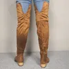 Personnaliser Plus grande taille 35-52 marron Zip mode Sexy cuisse haute sur le genou femme dames automne hiver femmes botte X18671