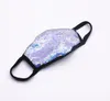 Reusable Face Mask Cotton Mouth Nose Covers Sequin Bling Diamante Breathable Rainbow Colours anti dust paert wears adults size