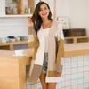 Hot Sale Casual Sweater Ladies Fashion Clothes Womens Loose Cardigan Sweater Geometric Color Matching Long Sleeve Spring Autumn