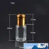 3ml 6mlガラスエッセンシャルオイルトラベルボトル10ml 12mlの空のロール上の詰め替え可能な香水瓶スチールローラーボールボールの容器30pcs