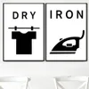 Wash Dry Fold Iron Laundry Funny Sign Quote Wall Art Canvas Painting Nordic Posters And Prints Wall Pictures For Bathroom Decor8958246