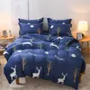 Bedding Sets 2021 Bed 4pcs Fannel Fabric Set Duvet Cover Sheet Pillowcase King Queen Size Brown Plaid Linen5199844