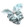 Moda Orelhas de coelho Silk Satin Hair Scrunchies Haibands borracha meninas corda rabo de cavalo titular acessórios bowknot Cabelo Tie