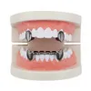 hip hop smooth grillz real gold plated dental grills Vampire tiger teeth rappers body jewelry four colors golden silver rose gold 8856645