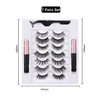 Dikke natuurlijke magnetische valse wimpers 7 paar set met magneet vloeibare eyeliner + wimpers tweezer handgemaakte nep wimpers oog make-up DHL gratis