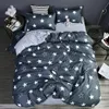 Ev yatak seti mavi kuşlar nevresim ab yan yatak çarşafları düz levha yastık çanta yatak örtüsü yetişkin yatak pamuk seti yıldız yatak örtüsü 201021