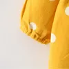 طفل أطفال طفلة الأطفال ملابس الخريف الشتاء طويل مضيئة الأكمام البولكا نقطة طباعة اللباس الأميرة فساتين الفتيات ملابس LJ200923