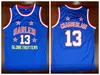 Harlem Globetrotters 13 Wilt Chamberlain College Basketball Jersey Azul Vintage todo tamanho costurado S-3XL de nós